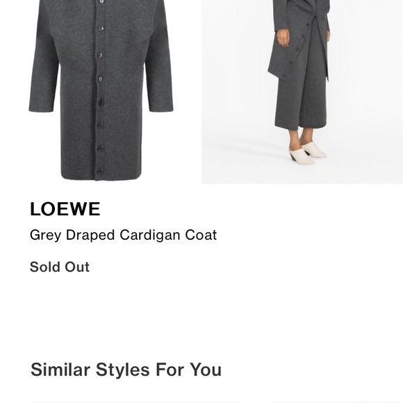 Loewe draped cardigan coat. wool & cotton long sleeve - Picture 2 of 5